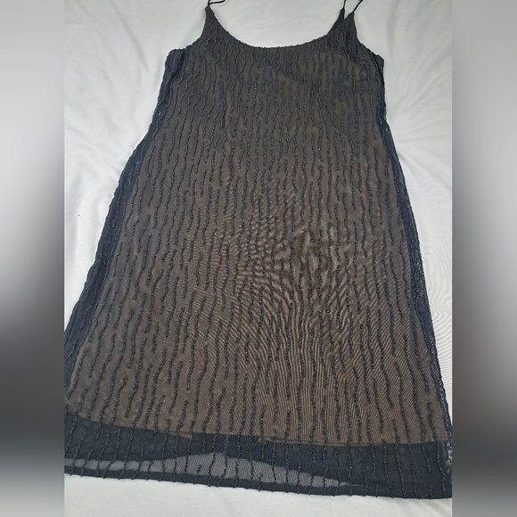 En Francais By Huey Waltzer Beaded Cocktail Black Dress Size 12 - Picture 11 of 14